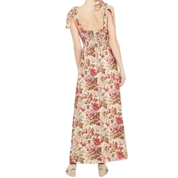 Gal Meets Glam Dress Women Size 6 Floral Print Tie Shoulder Cotton Maxi Dress - Picture 2 of 16